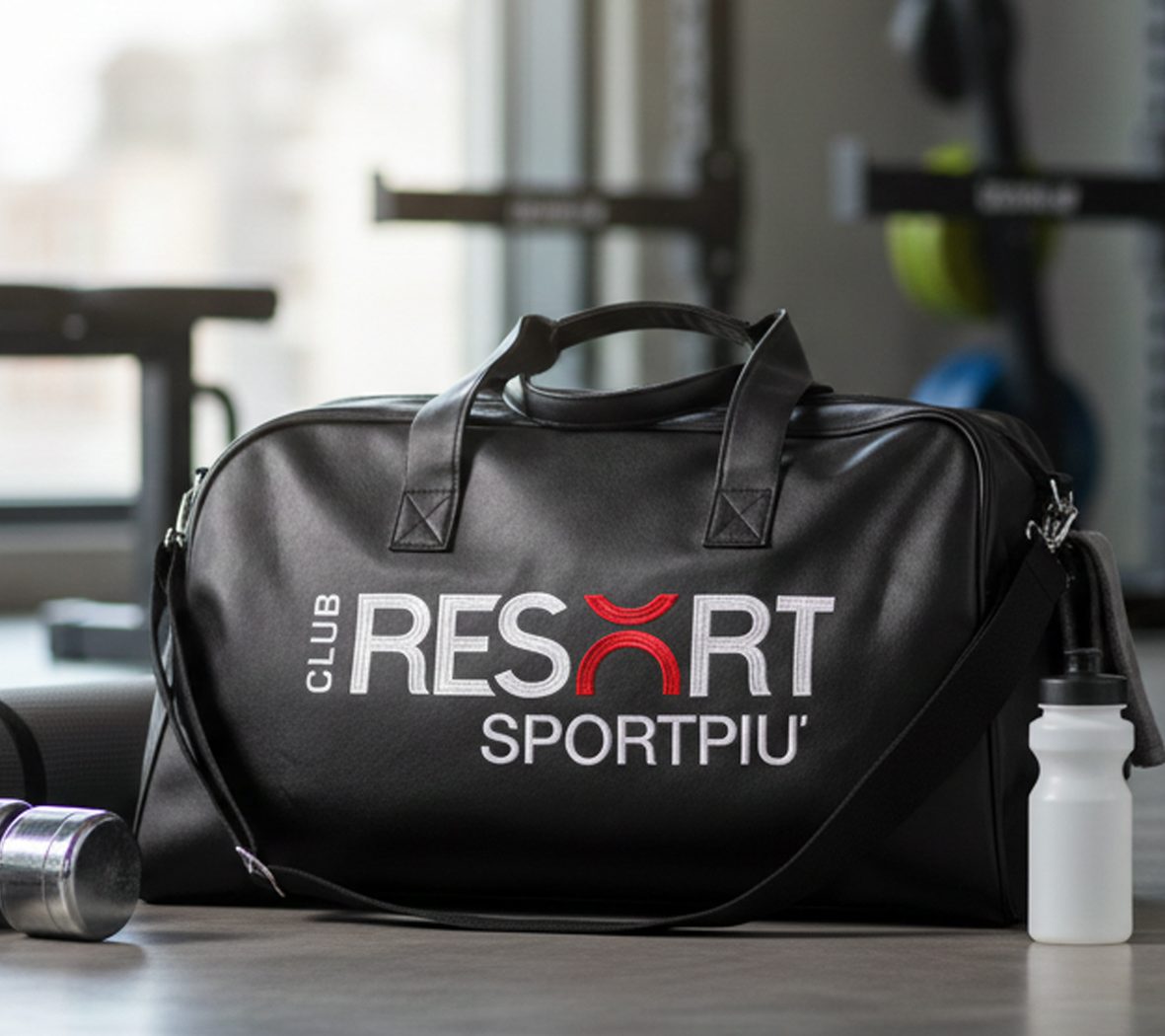 Borsone da palestra in pelle per SportPiù Resort Club